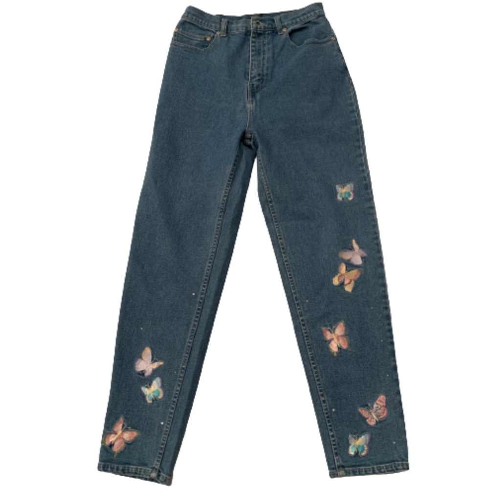 Vintage Quaker Factory jeans, hi rise, butterfly 6
